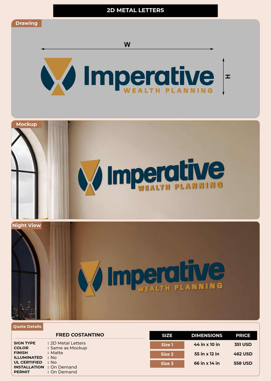 CUSTOM MOCKUP SIGN FOR Fred Costantino