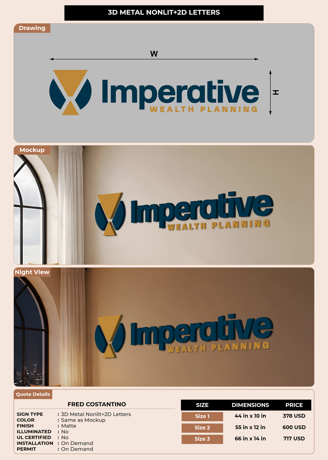 CUSTOM MOCKUP SIGN FOR Fred Costantino
