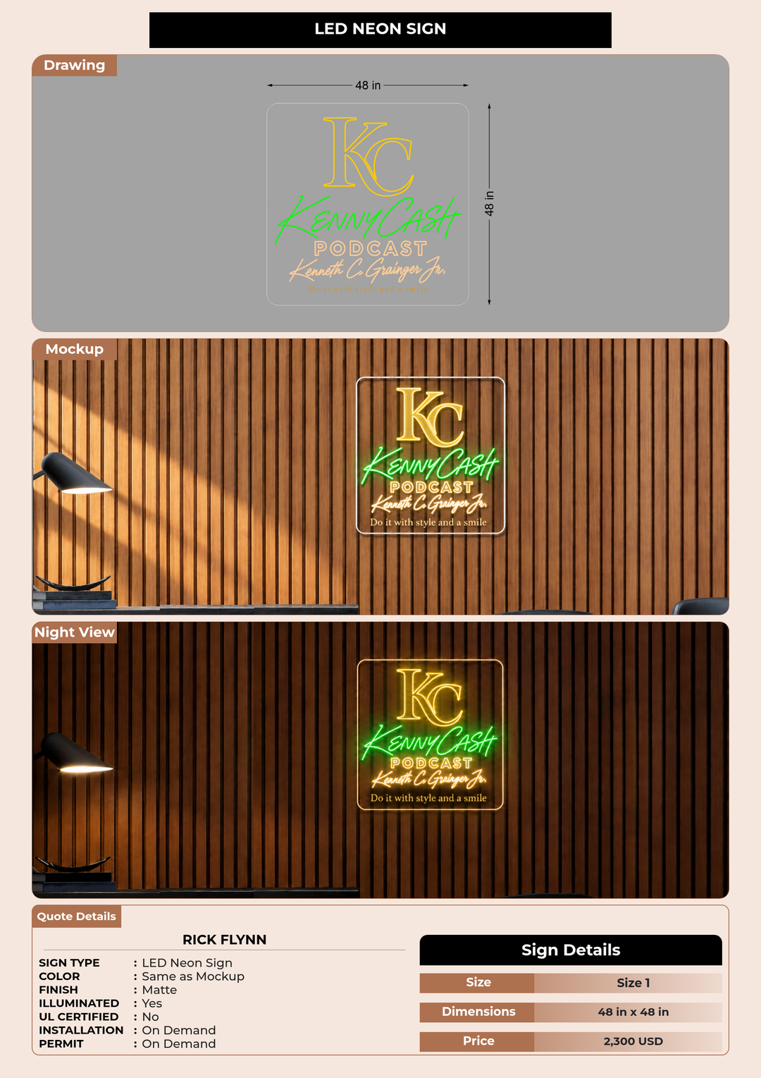 CUSTOM MOCKUP SIGN FOR Rick Flynn