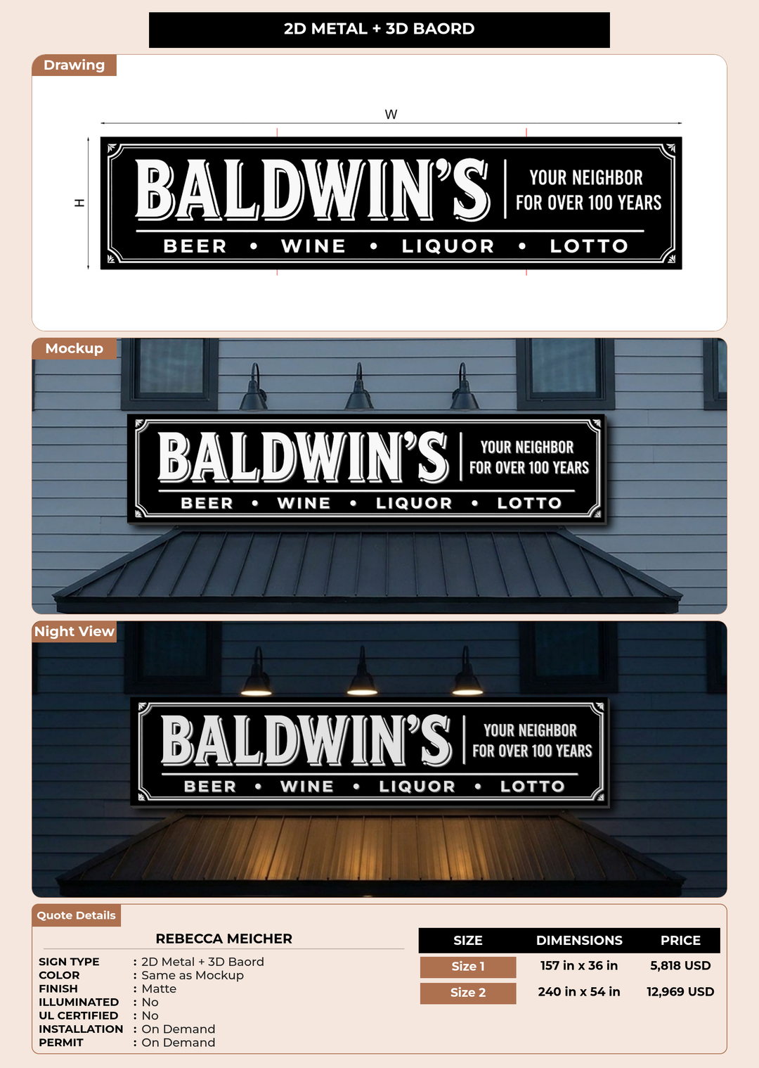 CUSTOM MOCKUP SIGN FOR Rebecca Meicher