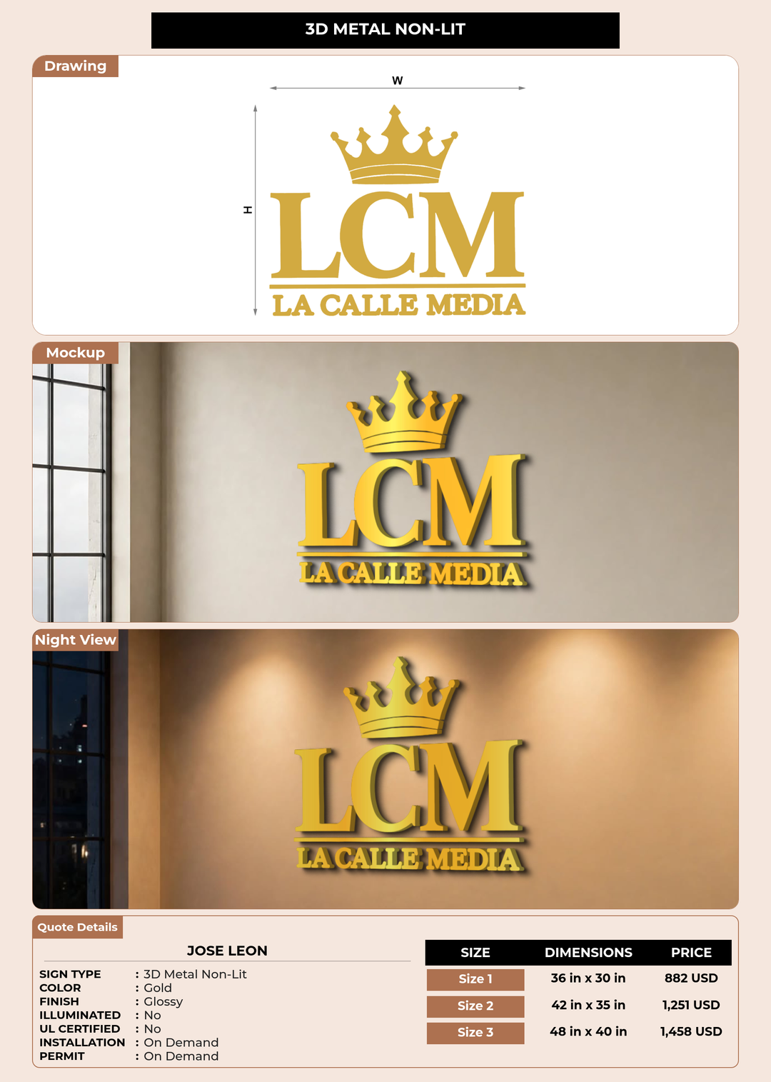 CUSTOM MOCKUP SIGN FOR Jose leon