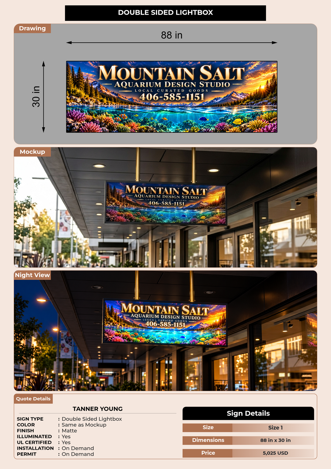CUSTOM MOCKUP SIGN FOR Tanner Young