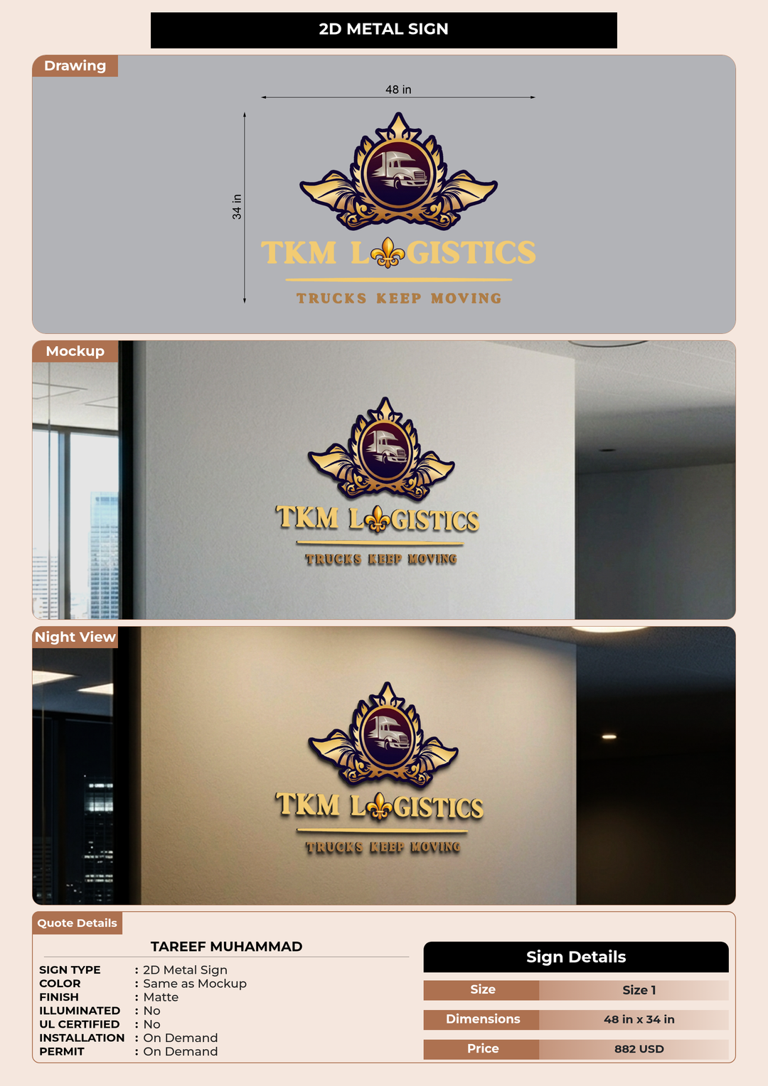 CUSTOM MOCKUP SIGN FOR Tareef Muhammad