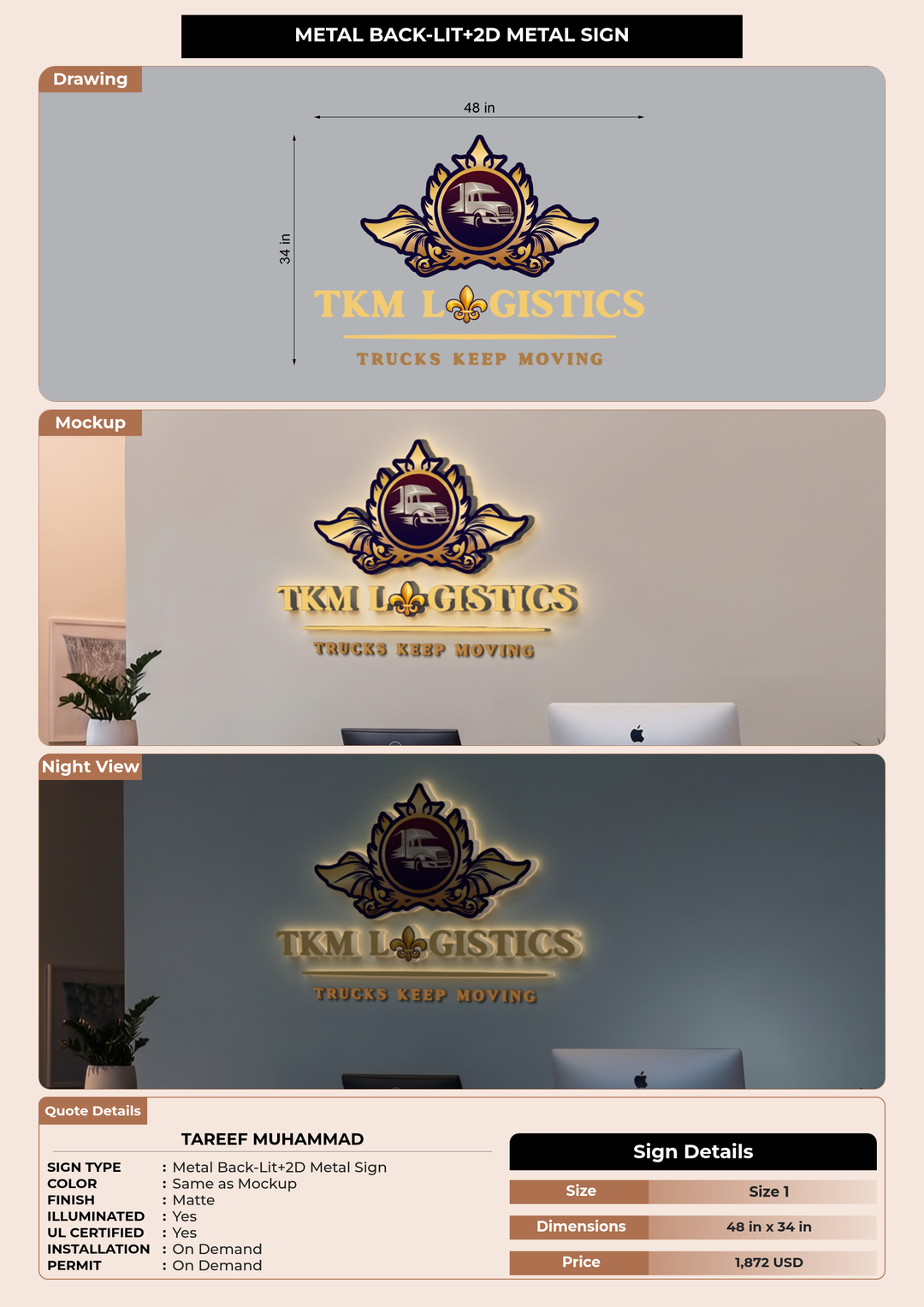 CUSTOM MOCKUP SIGN FOR Tareef Muhammad