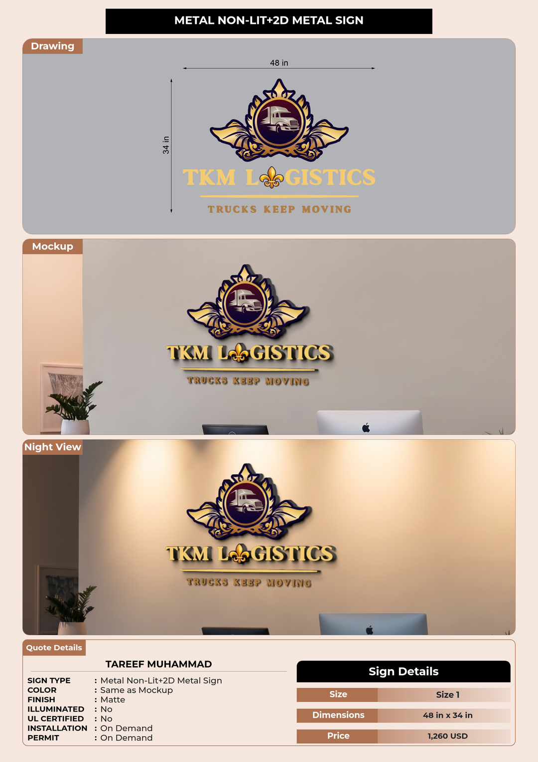 CUSTOM MOCKUP SIGN FOR Tareef Muhammad