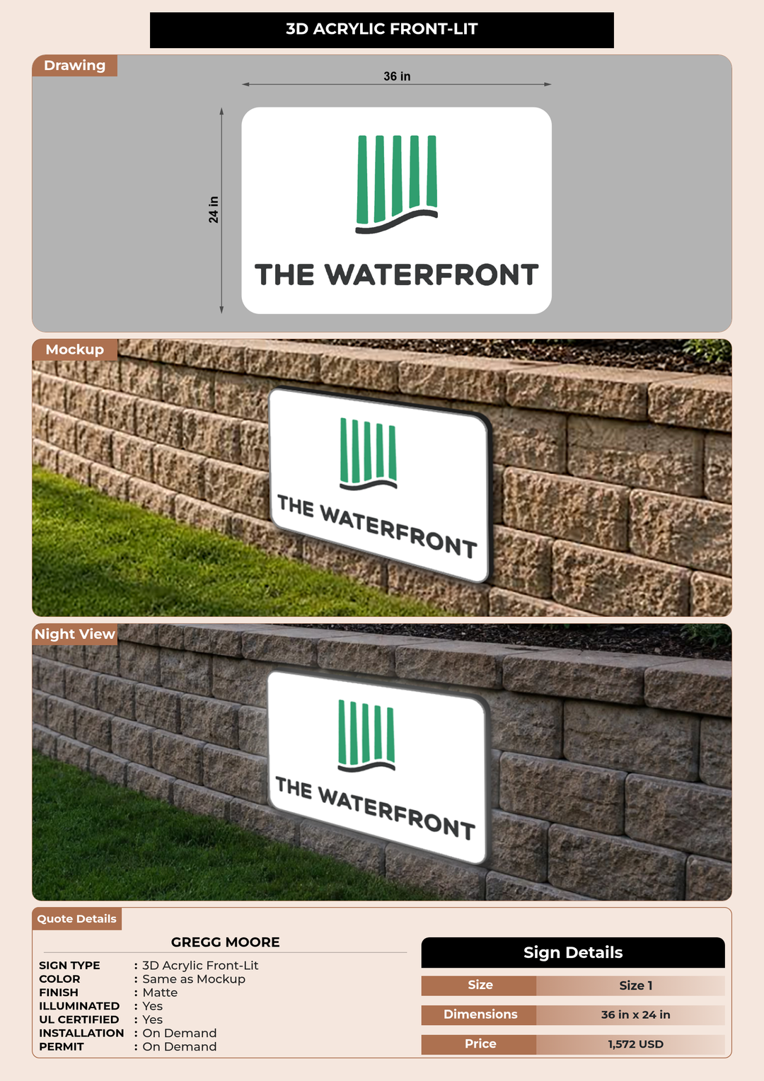 CUSTOM MOCKUP SIGN FOR Gregg Moore
