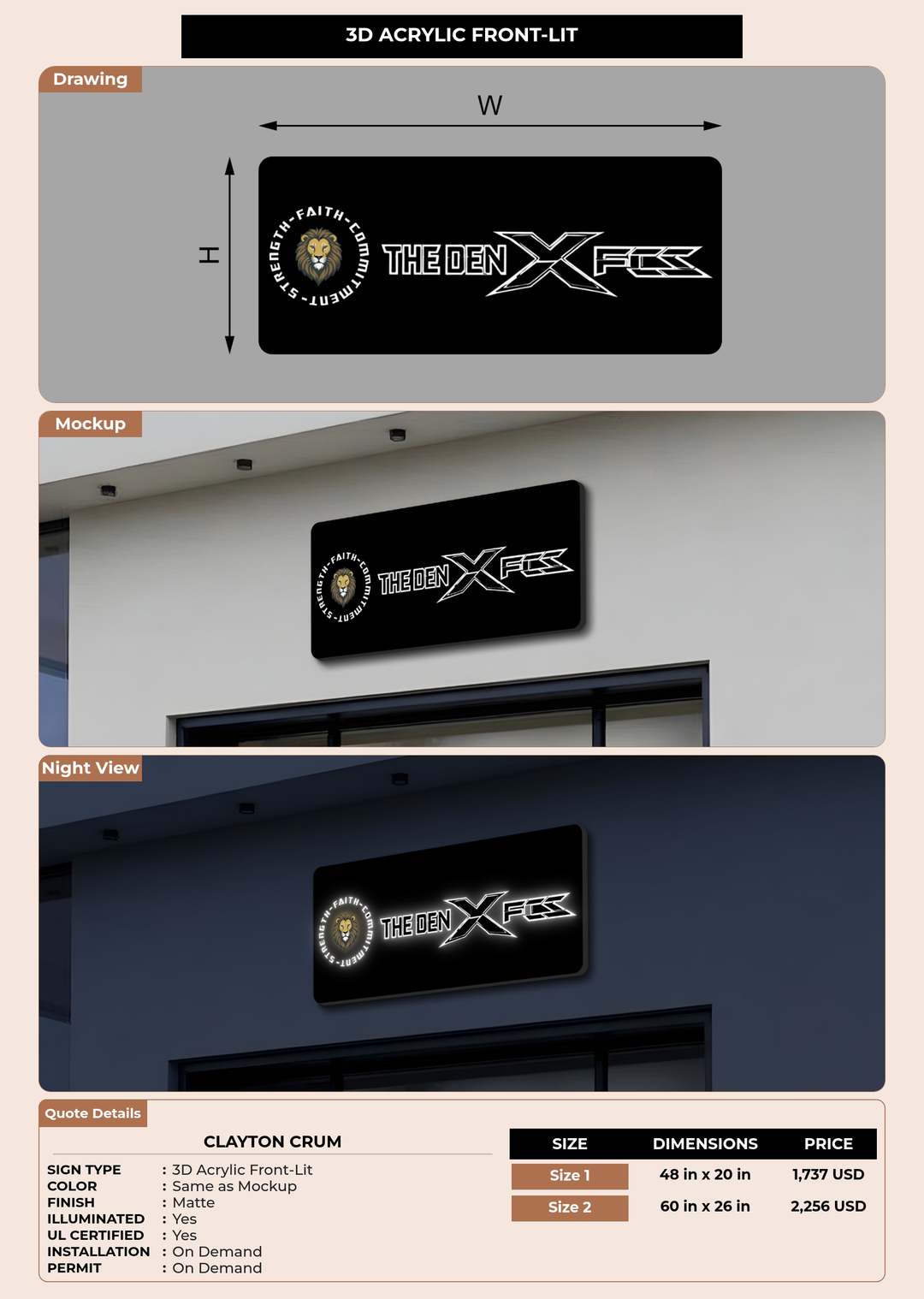 CUSTOM MOCKUP SIGN FOR Clayton Crum