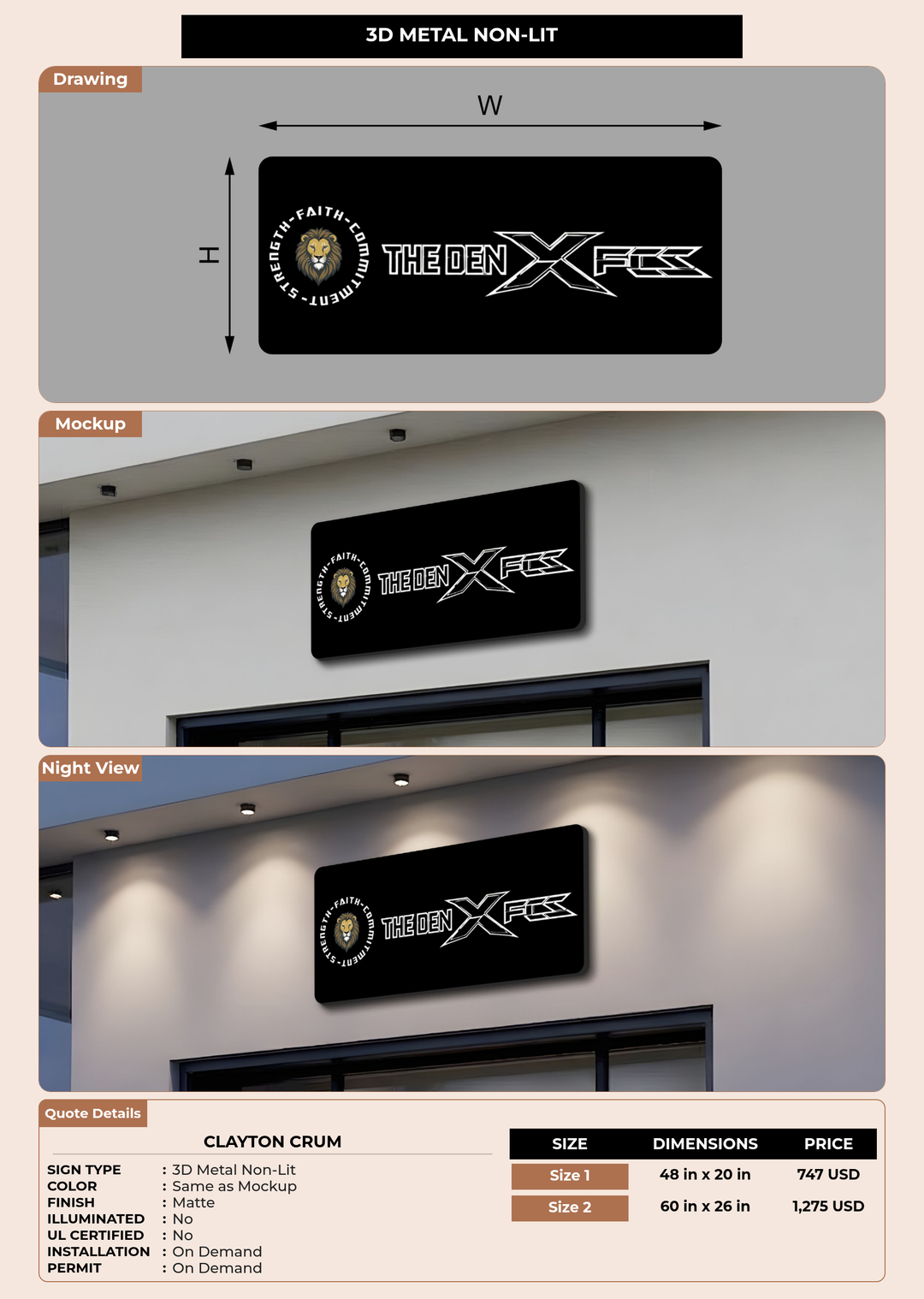 CUSTOM MOCKUP SIGN FOR Clayton Crum