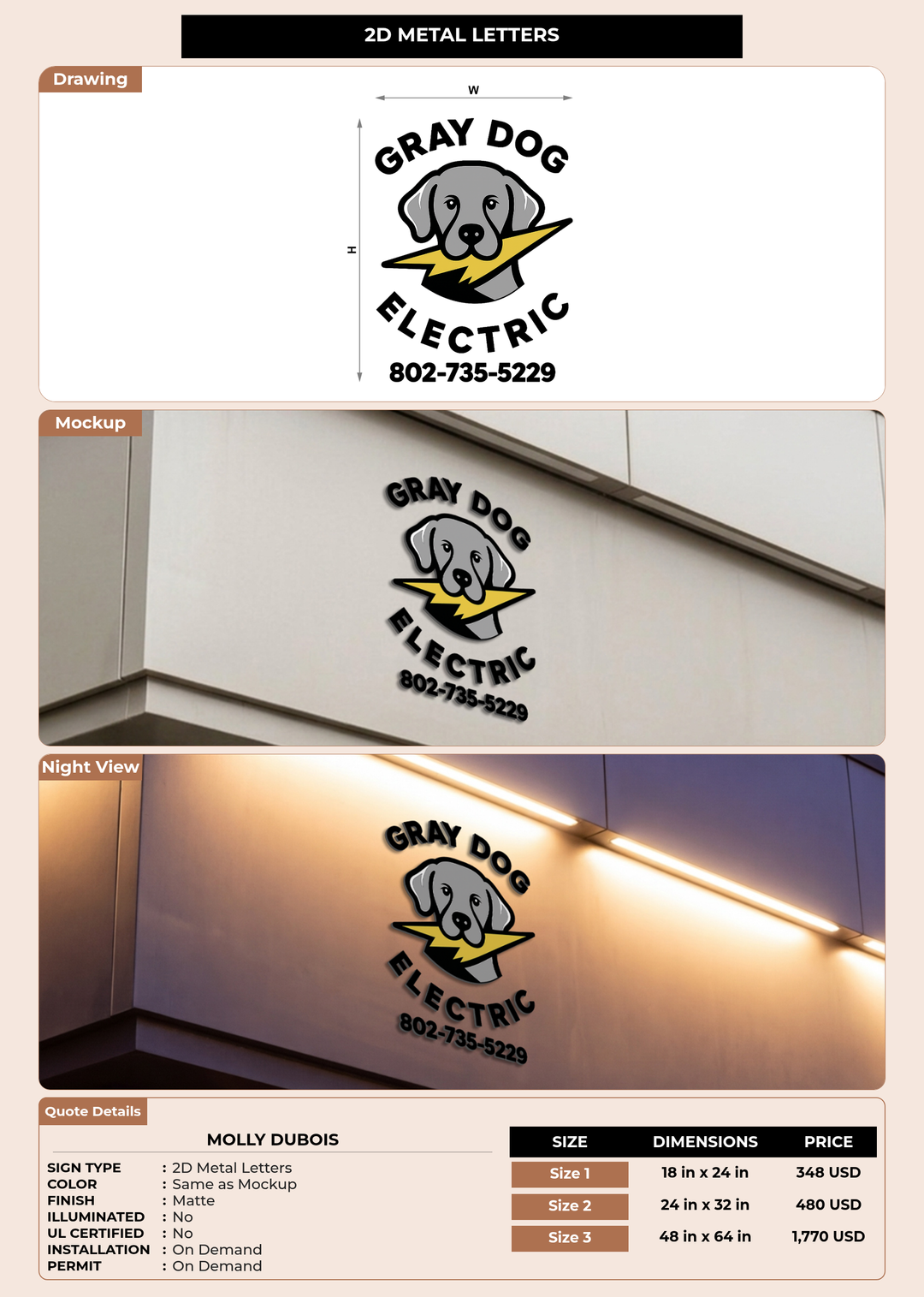 CUSTOM MOCKUP SIGN FOR Molly DuBois