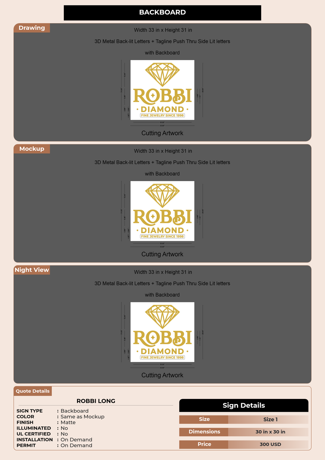 CUSTOM MOCKUP SIGN FOR Robbi Long
