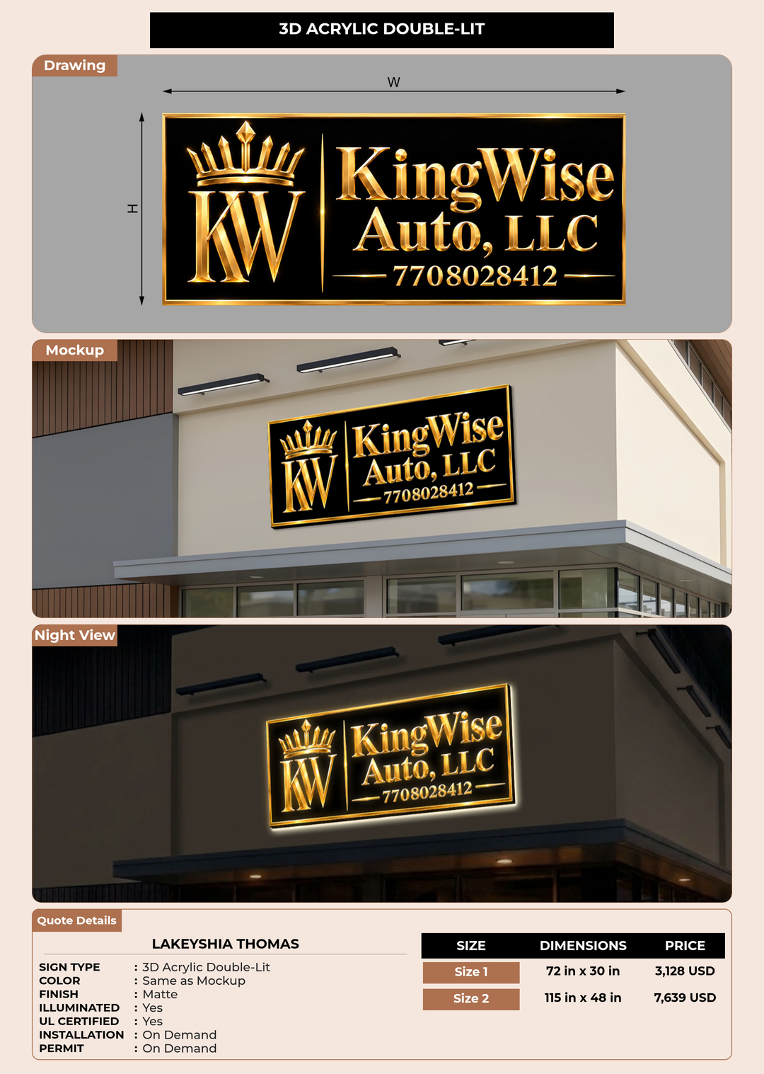CUSTOM MOCKUP SIGN FOR Lakeyshia Thomas