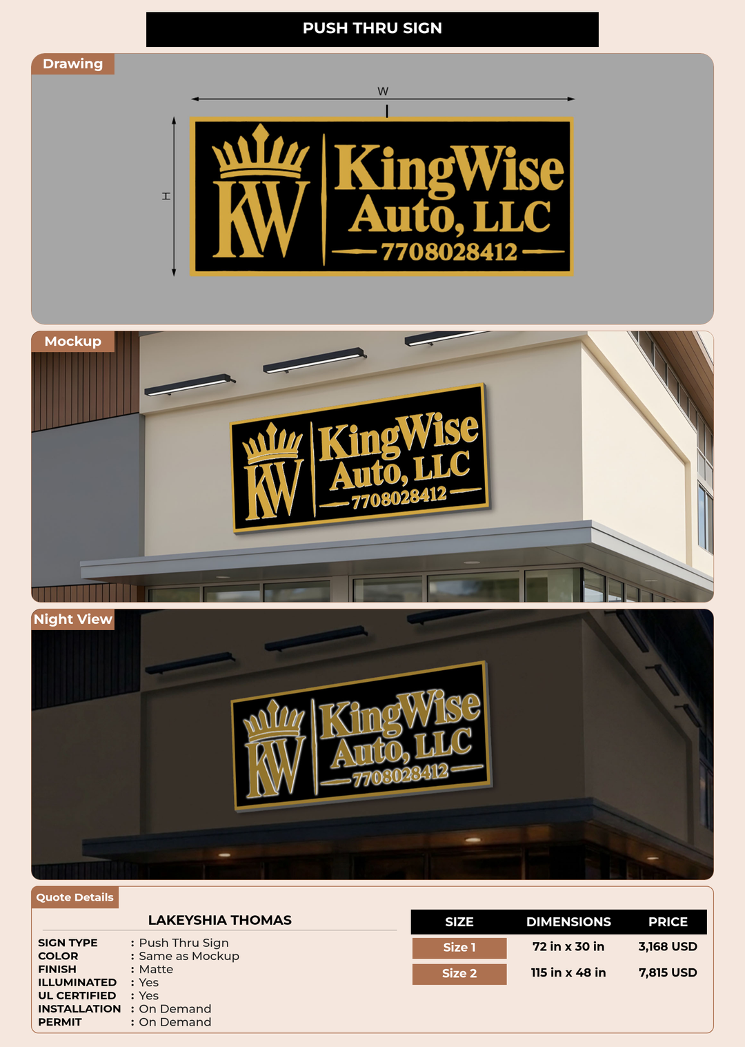 CUSTOM MOCKUP SIGN FOR Lakeyshia Thomas