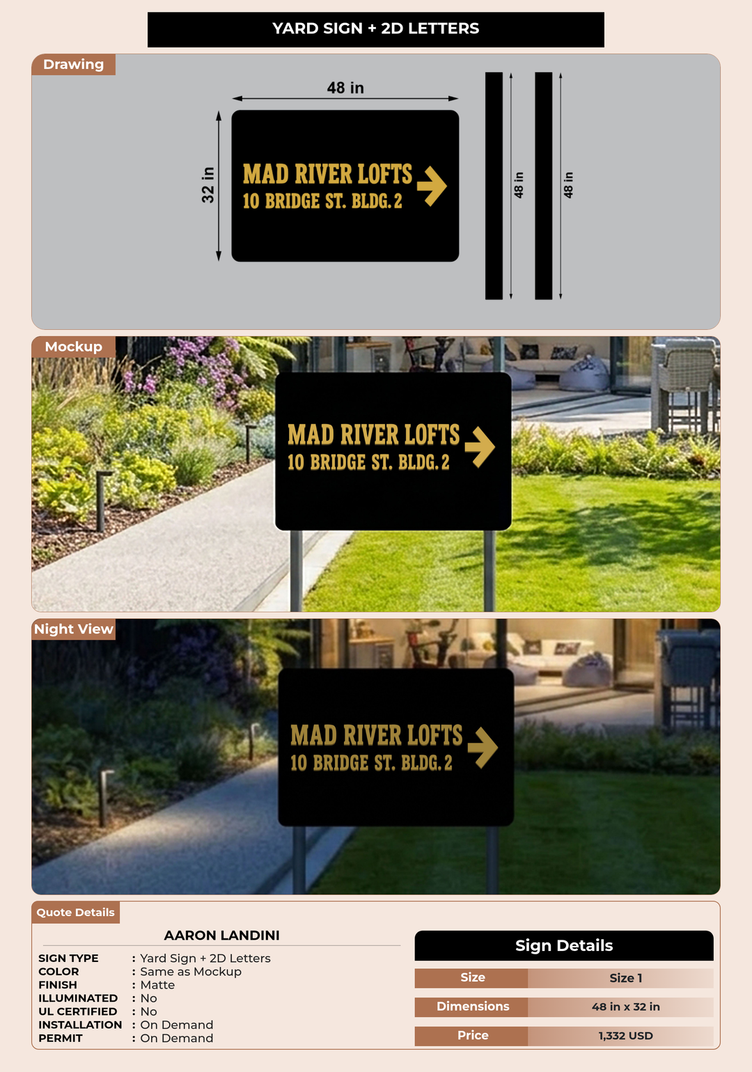 CUSTOM MOCKUP SIGN FOR Aaron Landini