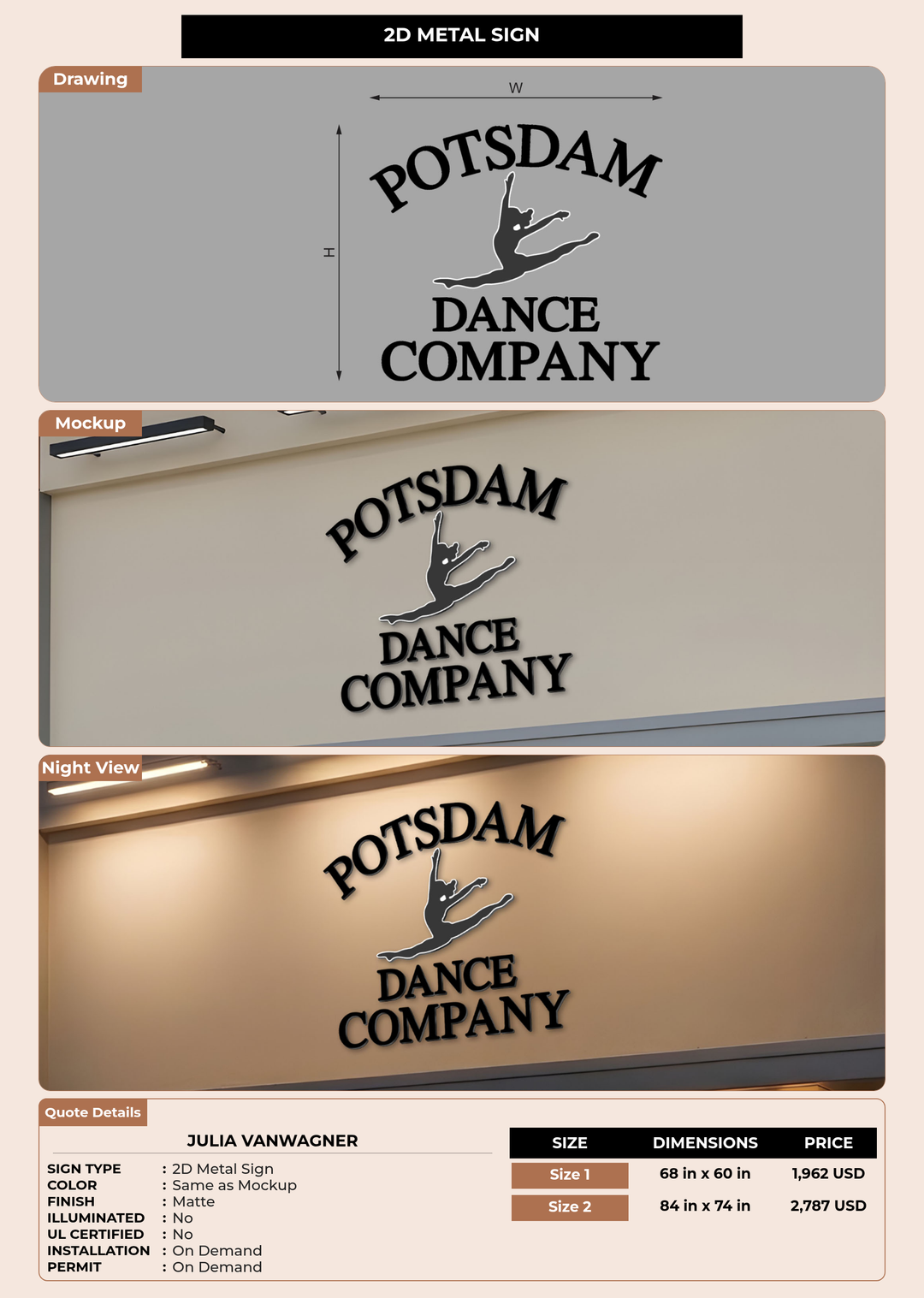CUSTOM MOCKUP SIGN FOR Julia VanWagner