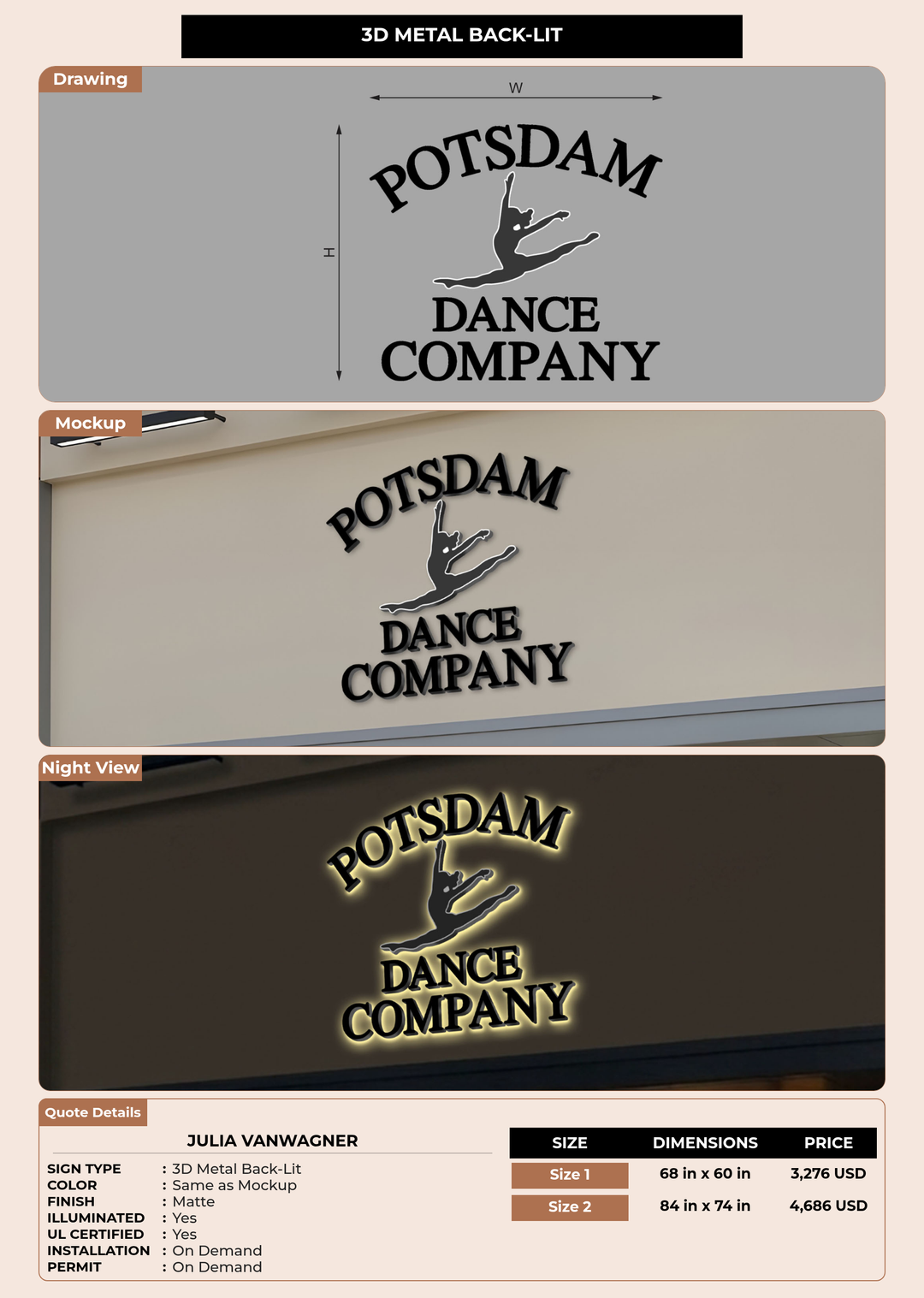 CUSTOM MOCKUP SIGN FOR Julia VanWagner
