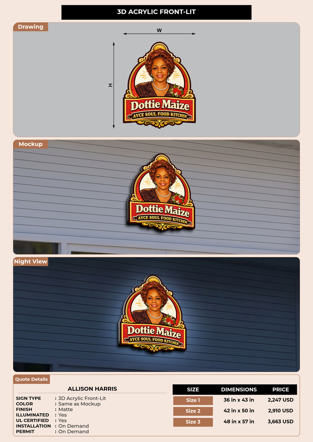 CUSTOM MOCKUP SIGN FOR Allison Harris