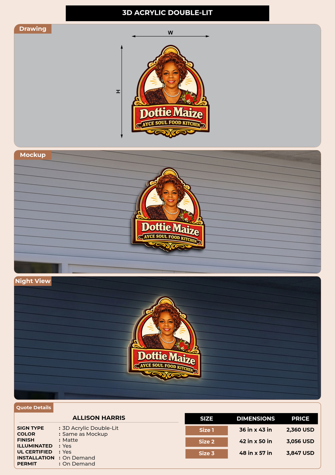 CUSTOM MOCKUP SIGN FOR Allison Harris