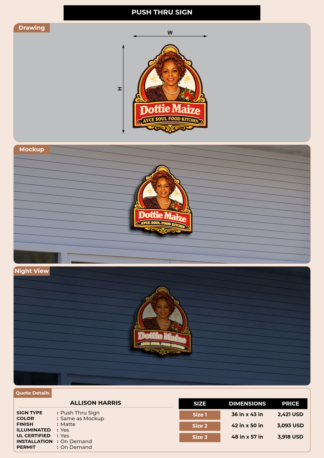 CUSTOM MOCKUP SIGN FOR Allison Harris