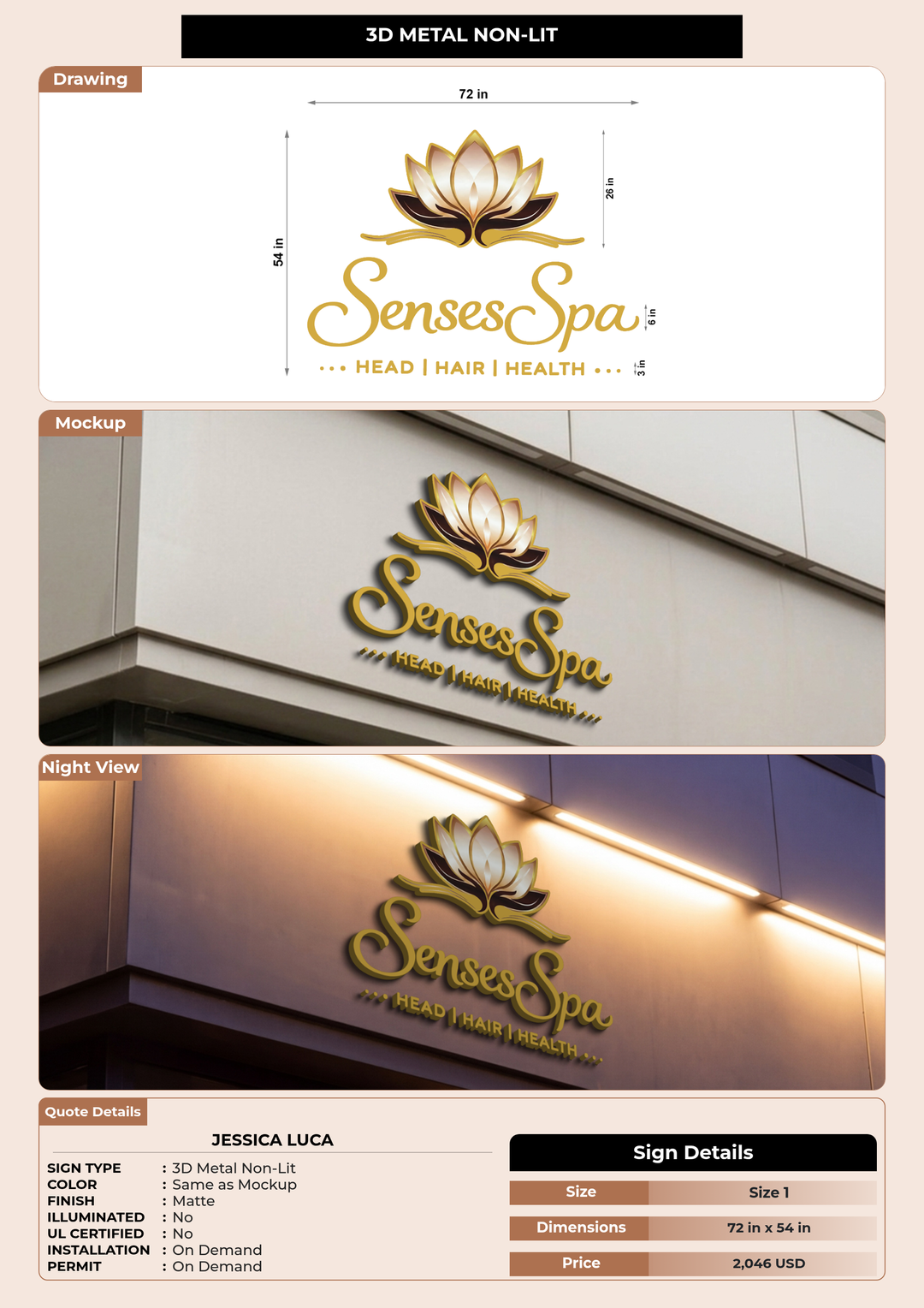 CUSTOM MOCKUP SIGN FOR Jessica Luca
