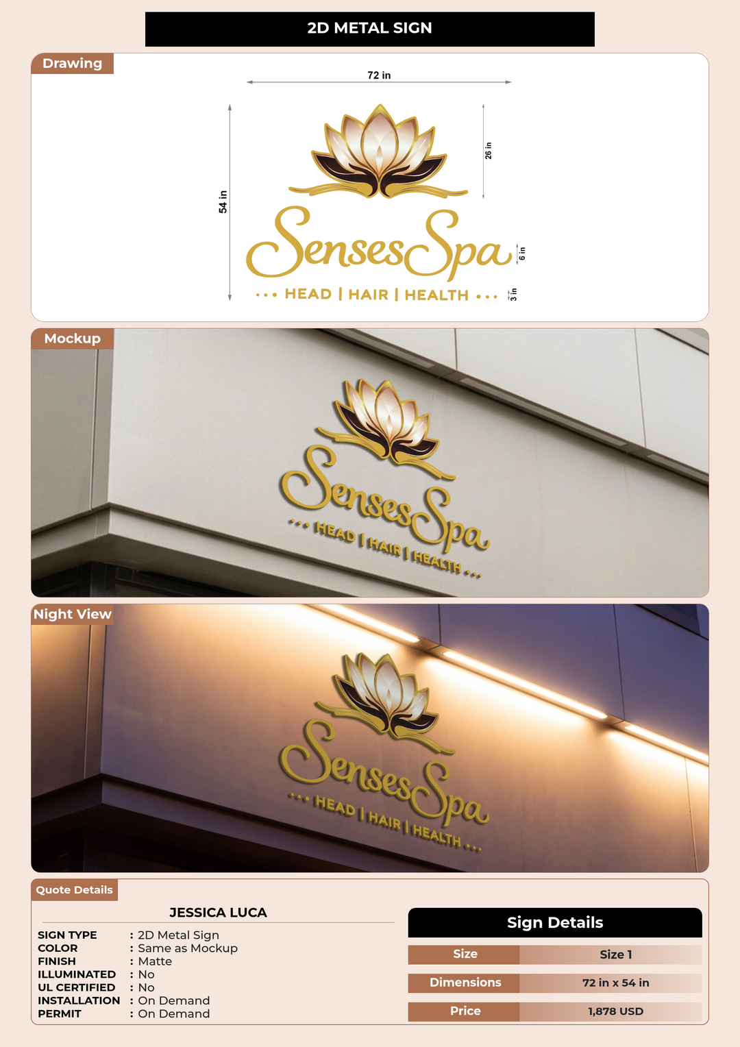 CUSTOM MOCKUP SIGN FOR Jessica Luca