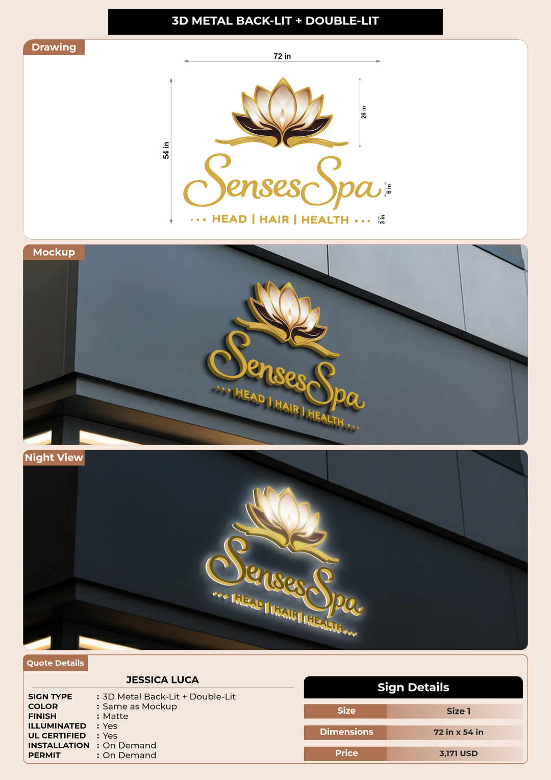 CUSTOM MOCKUP SIGN FOR Jessica Luca