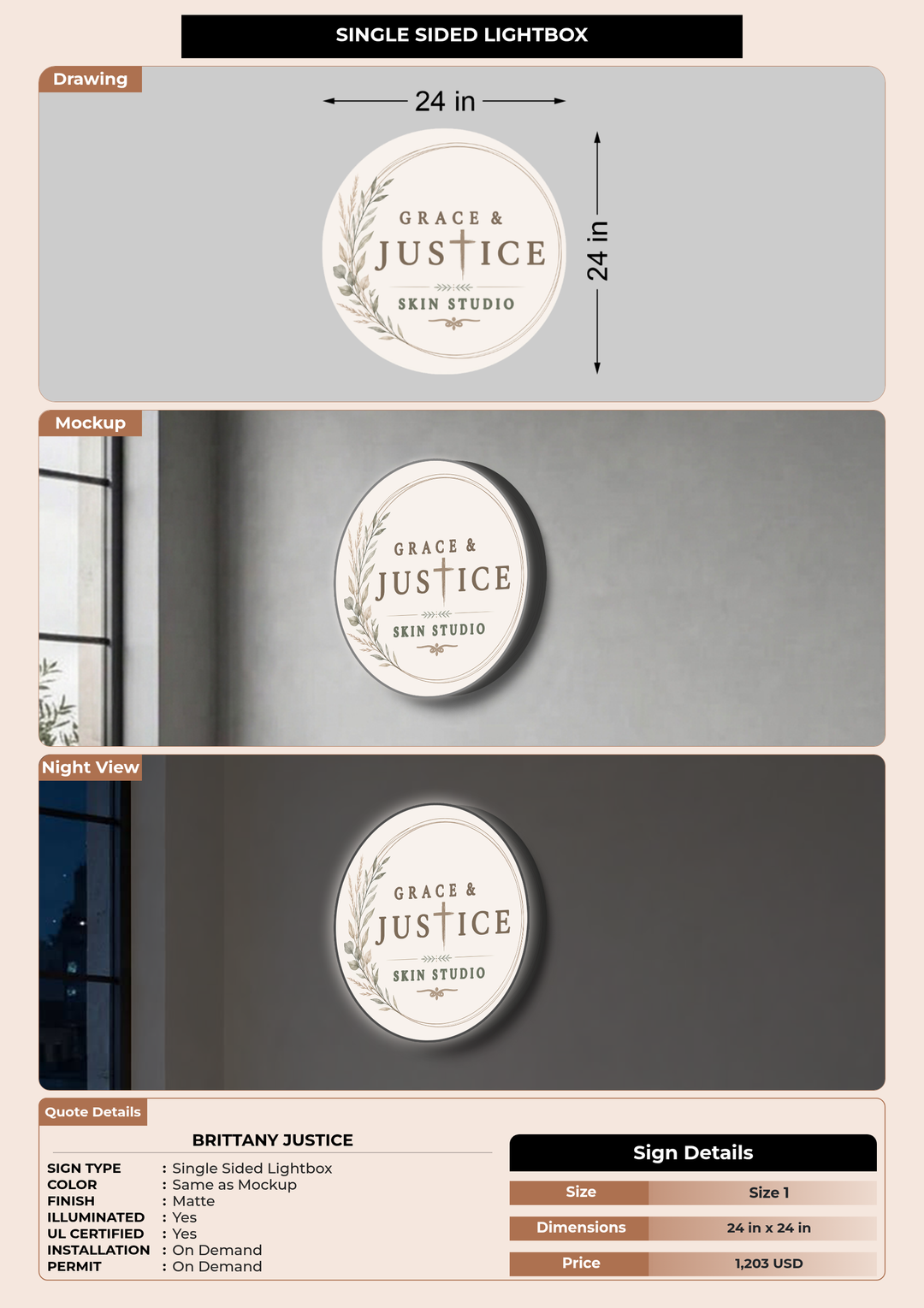 CUSTOM MOCKUP SIGN FOR Brittany Justice