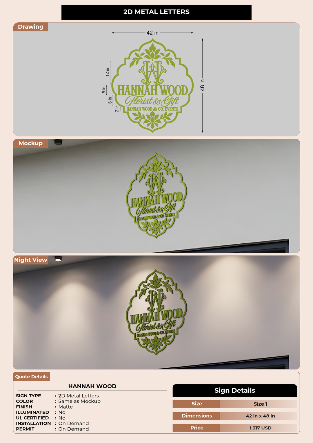 CUSTOM MOCKUP SIGN FOR Hannah Wood