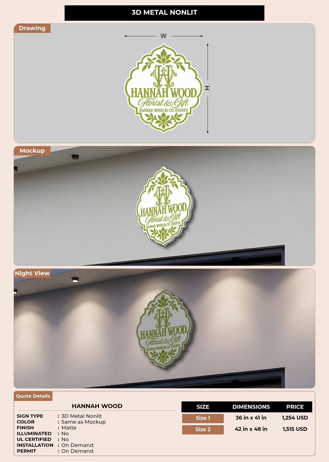 CUSTOM MOCKUP SIGN FOR Hannah Wood