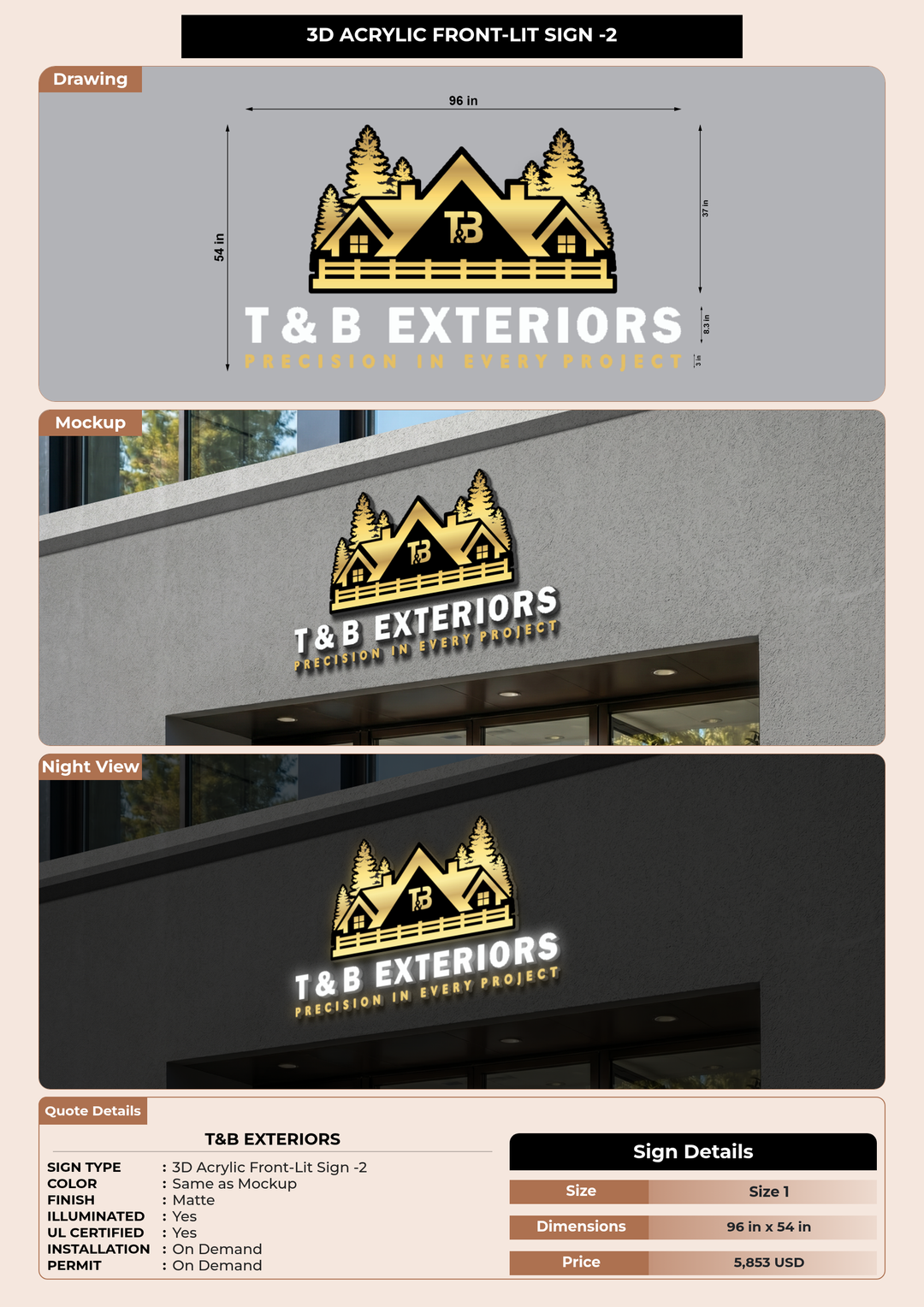 CUSTOM MOCKUP SIGN FOR t&b exteriors