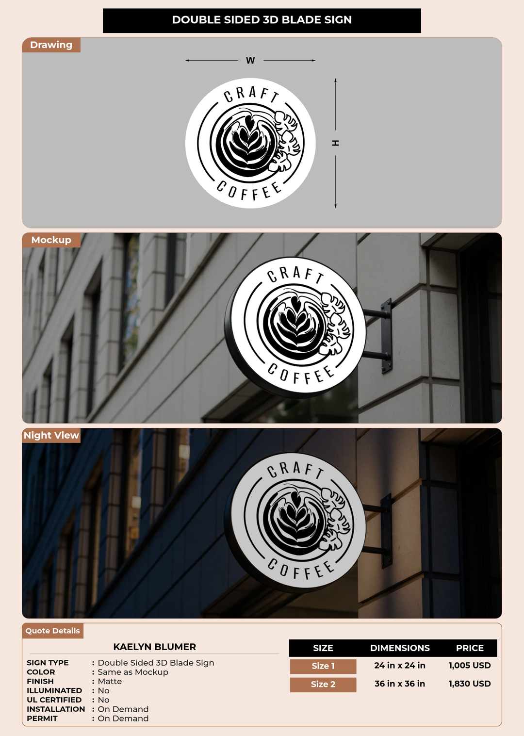 CUSTOM MOCKUP SIGN FOR Kaelyn Blumer