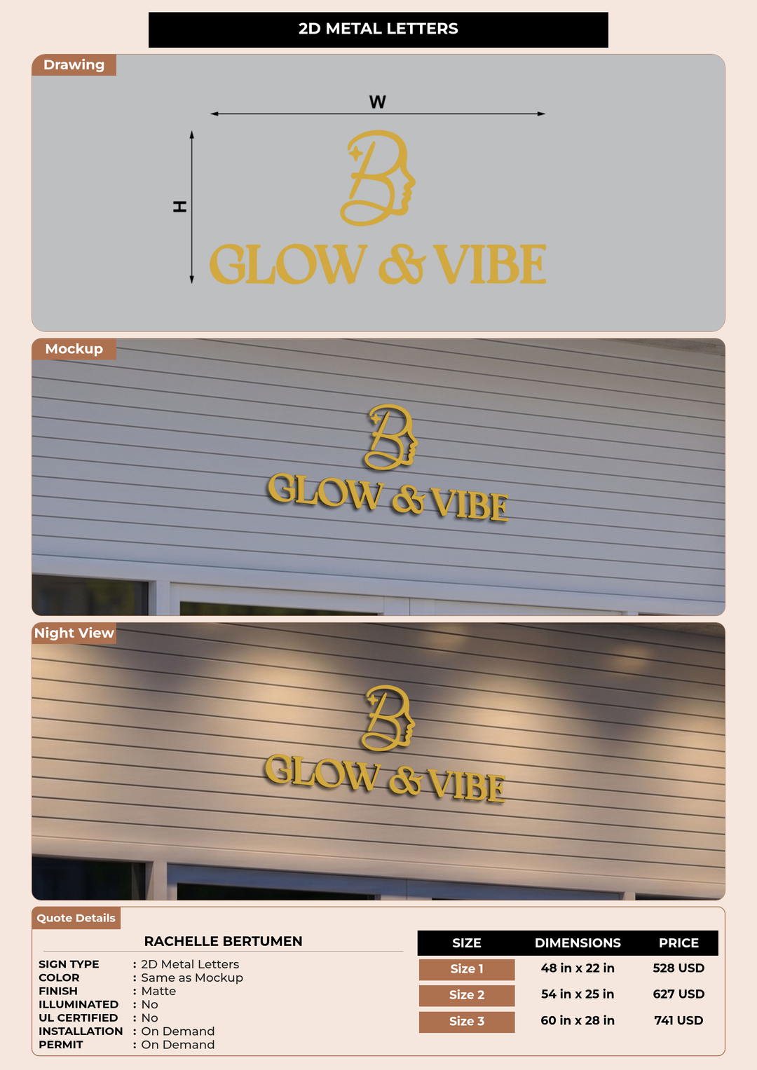 CUSTOM MOCKUP SIGN FOR Rachelle Bertumen