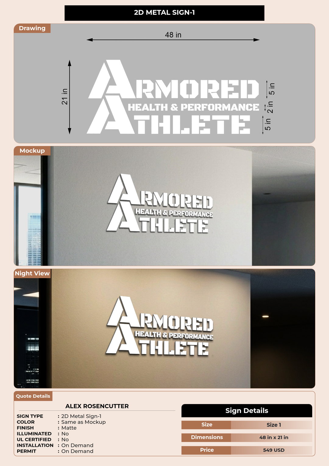 CUSTOM MOCKUP SIGN FOR Alex Rosencutter