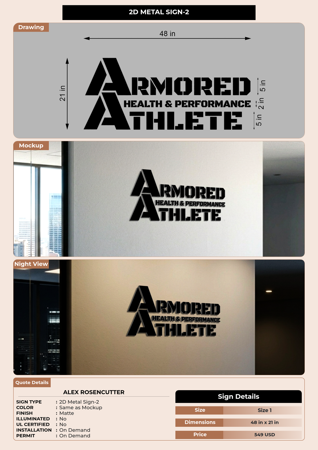 CUSTOM MOCKUP SIGN FOR Alex Rosencutter