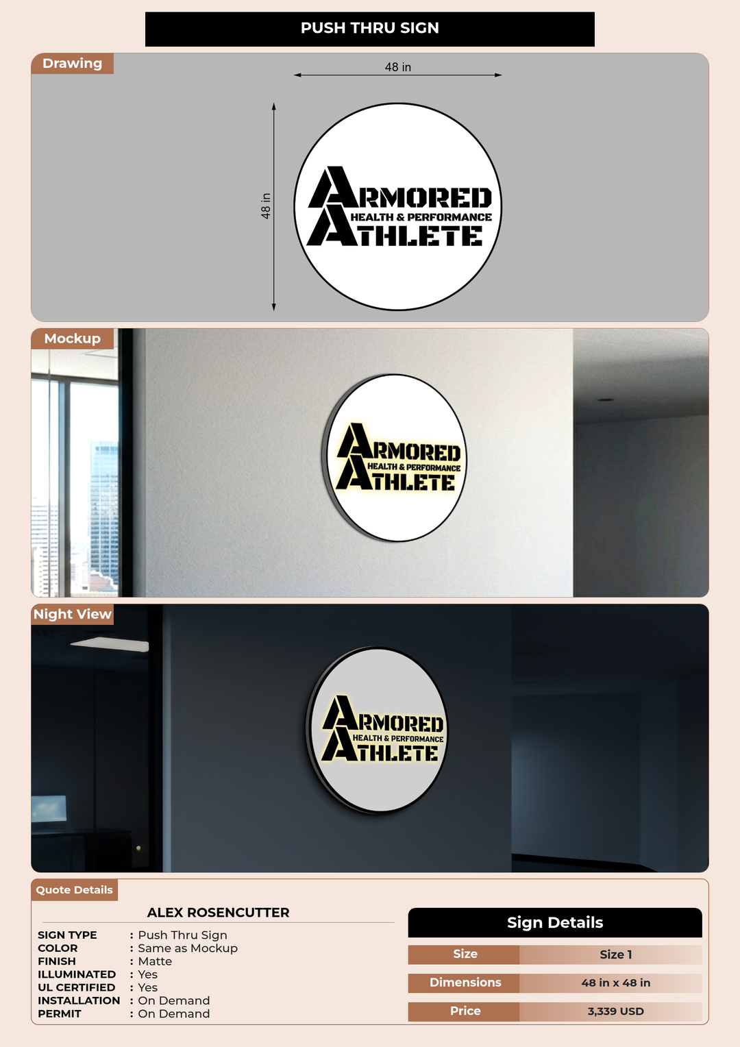 CUSTOM MOCKUP SIGN FOR Alex Rosencutter