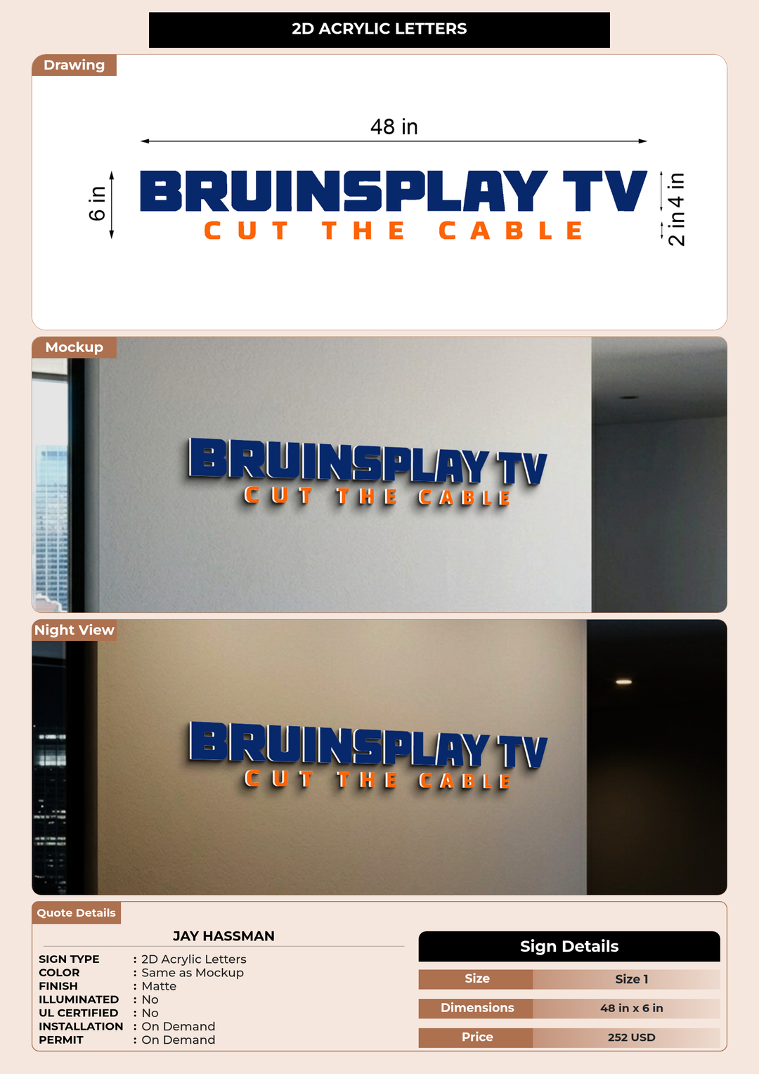 CUSTOM MOCKUP SIGN FOR Jay Hassman