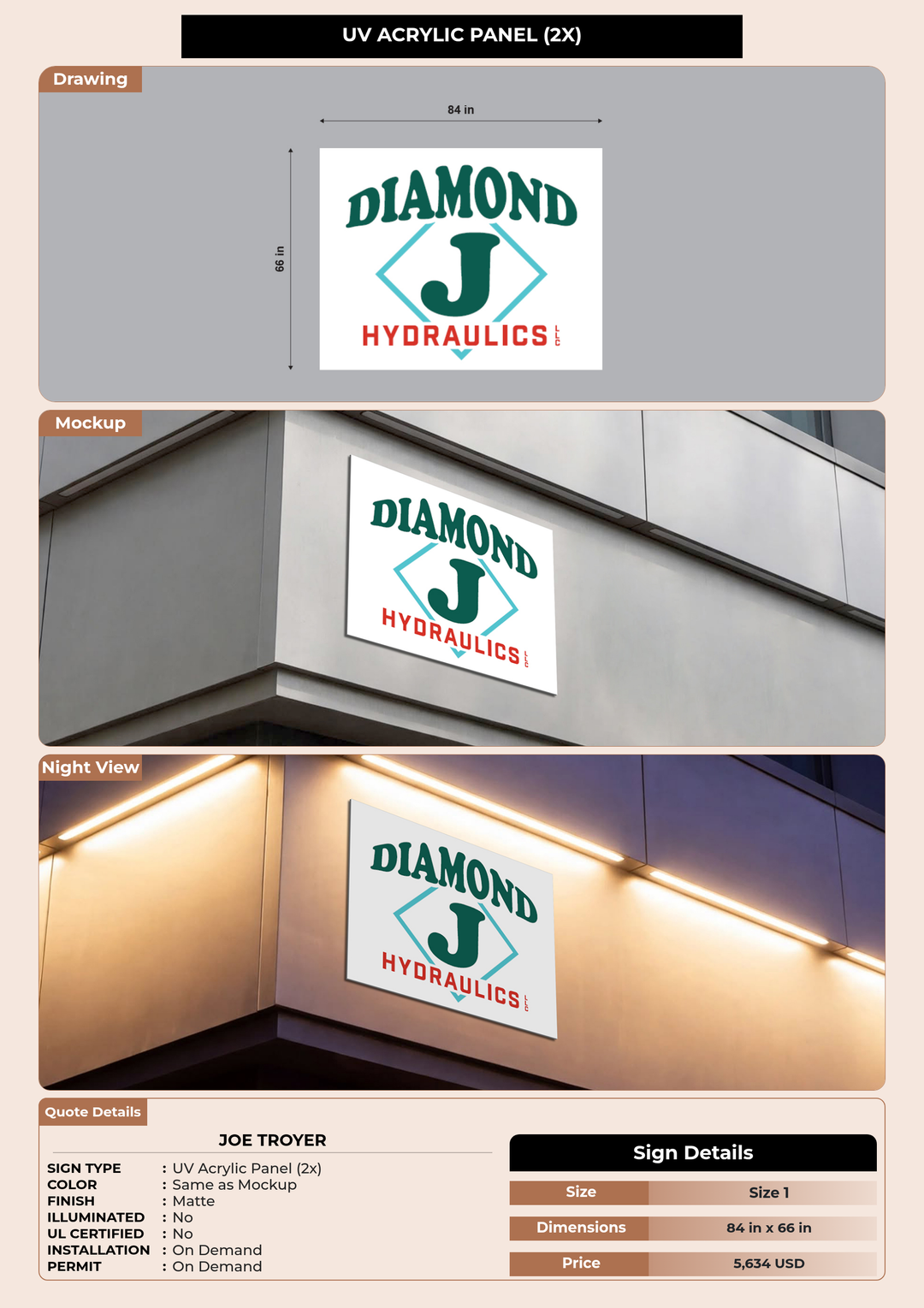 CUSTOM MOCKUP SIGN FOR Joe Troyer