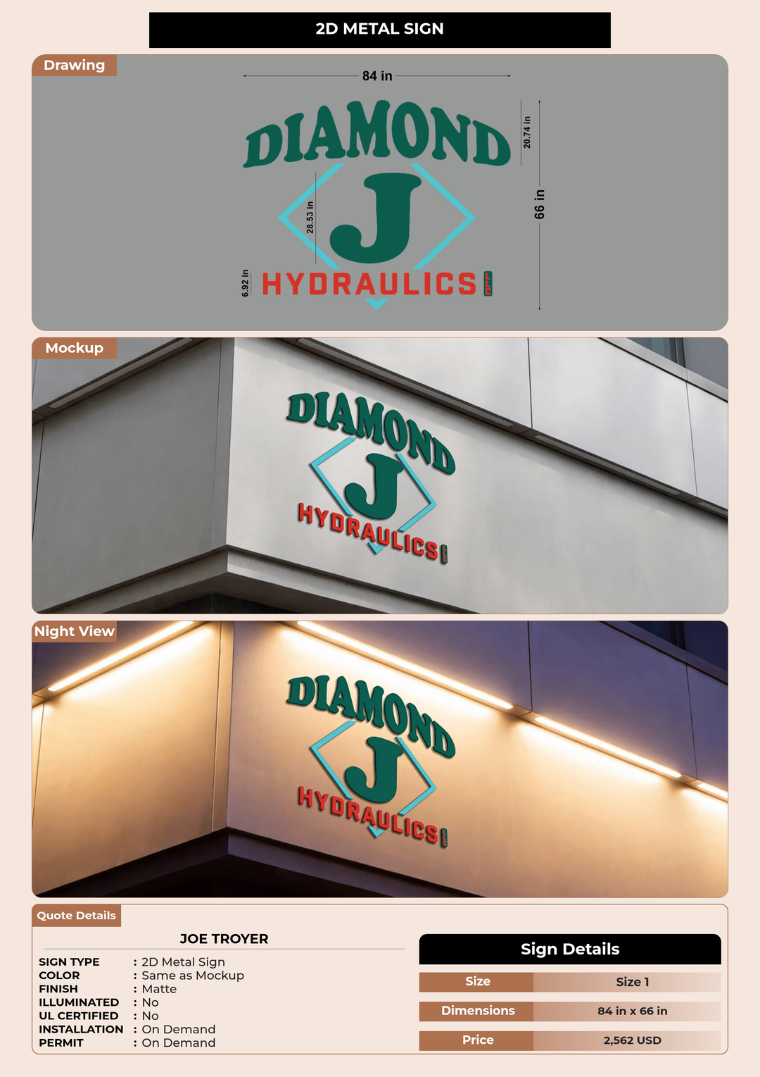 CUSTOM MOCKUP SIGN FOR Joe Troyer