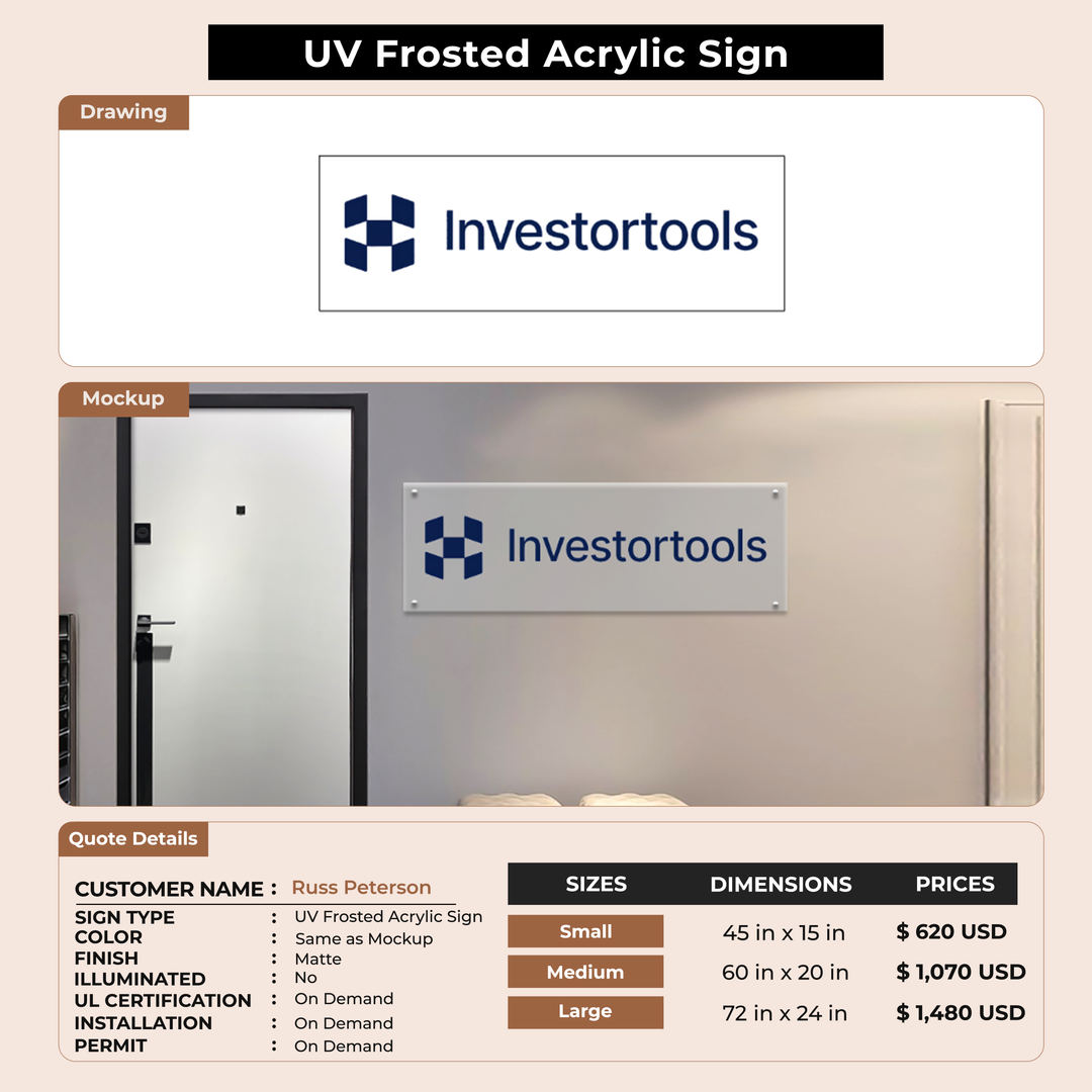 Business signage for Russ Peterson