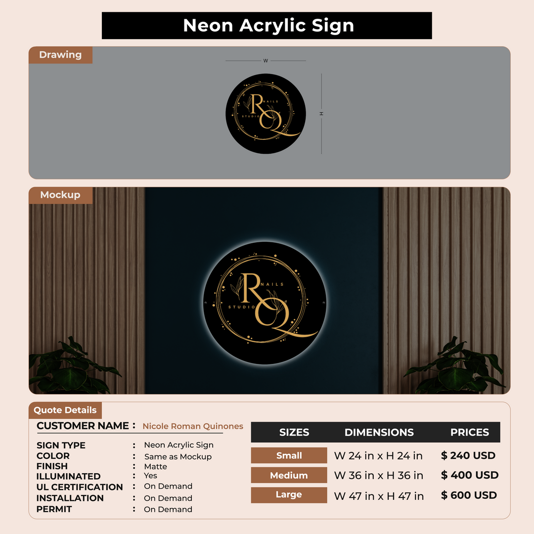 Custom signs for Nicole Roman Quinones