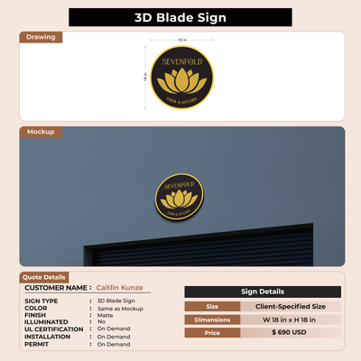3D Blade sign for Caitlin Kunze