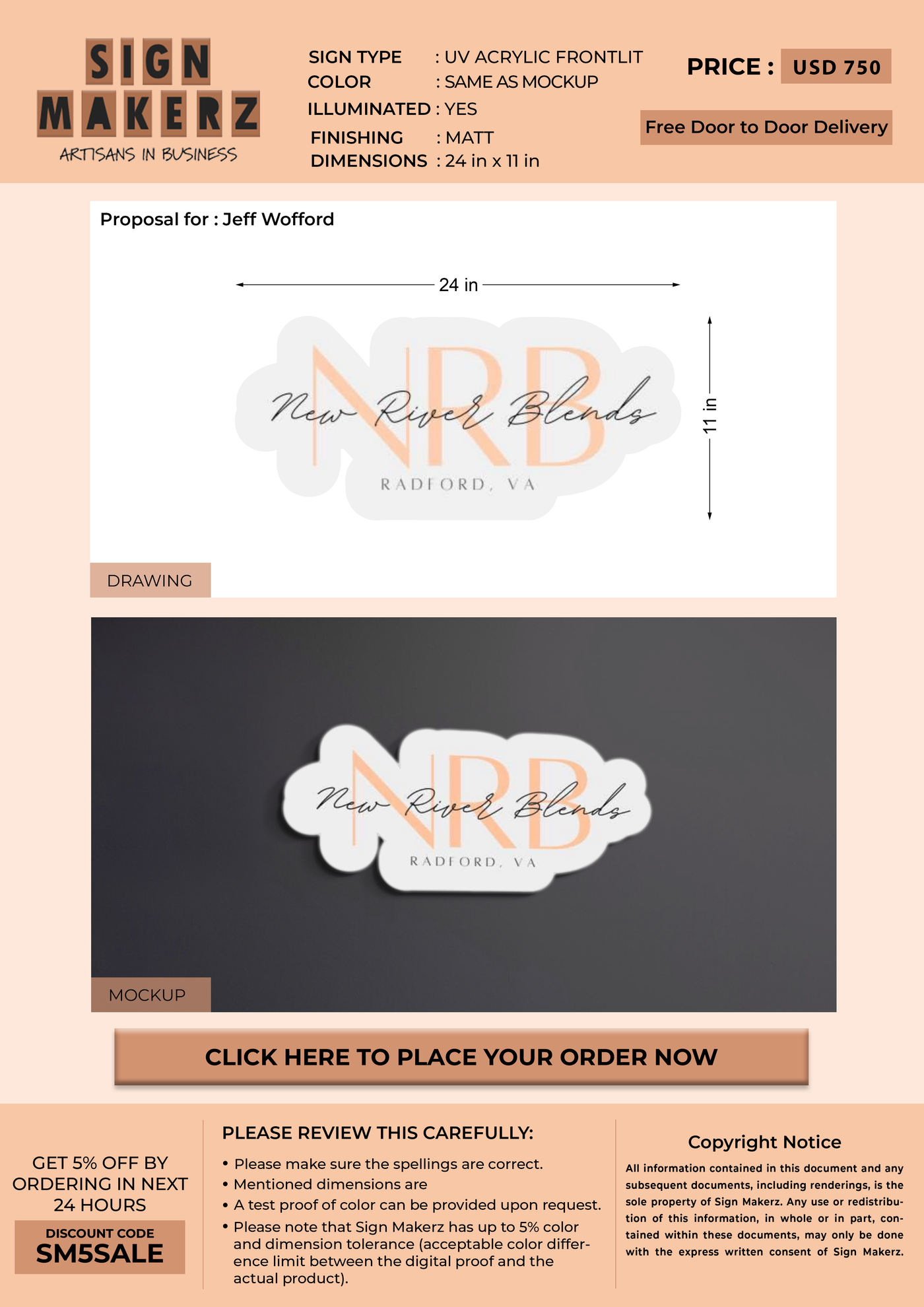 Business signage for Jeff Wofford