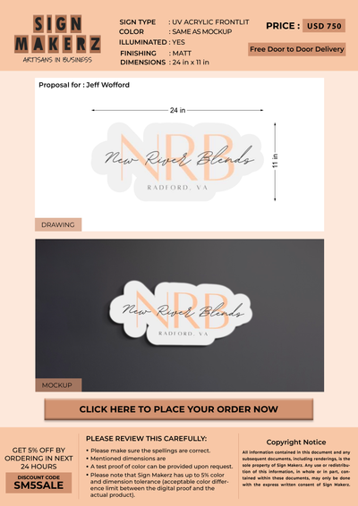 Business signage for Jeff Wofford
