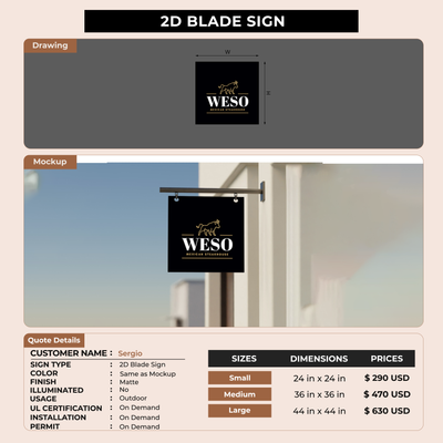 Business signage for Sergio