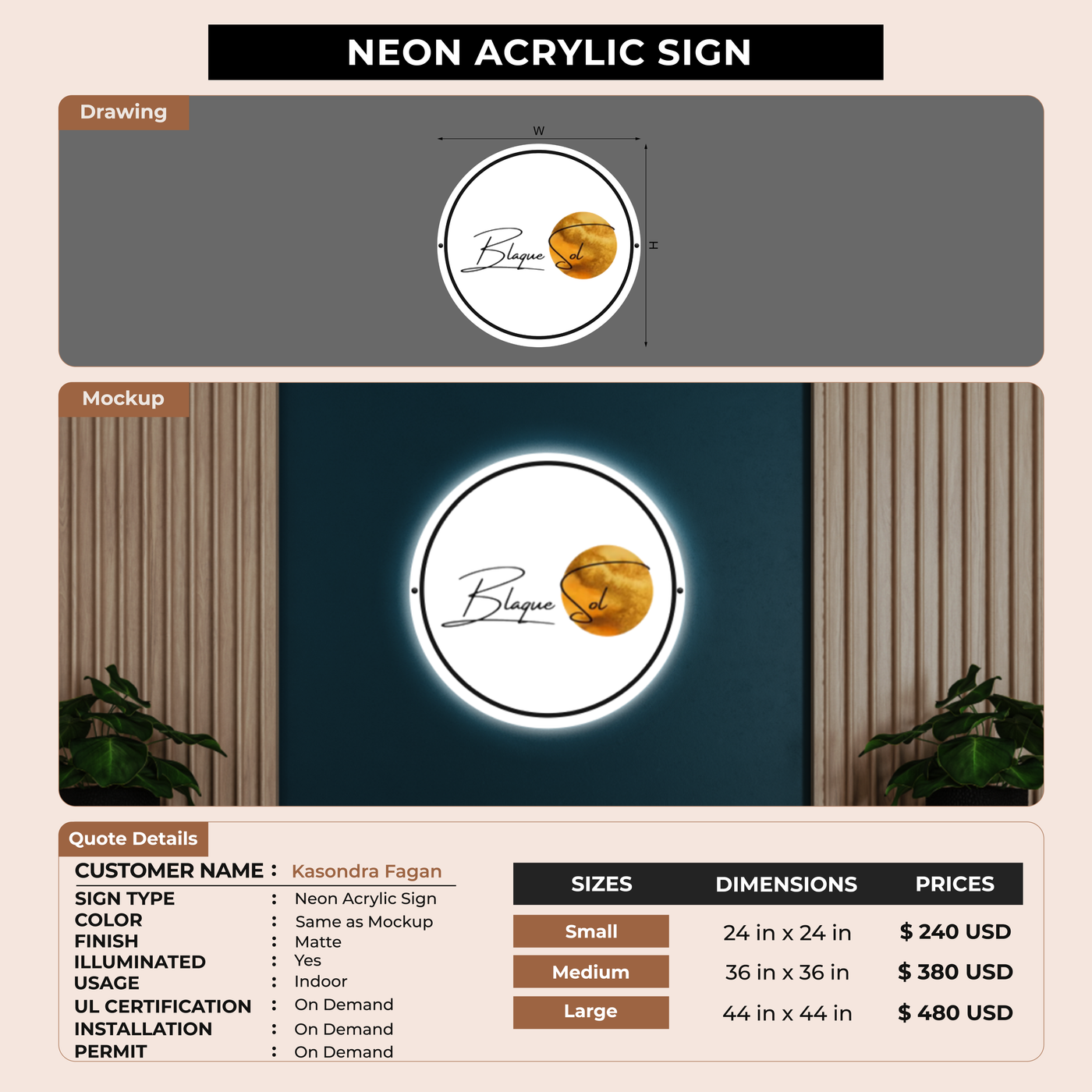 Business signage for Kasondra Fagan