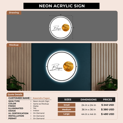 Business signage for Kasondra Fagan