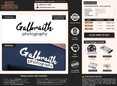 Business signage for Jessi Galbraith