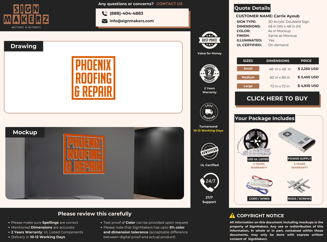 Business signage for Carrie Ayoub
