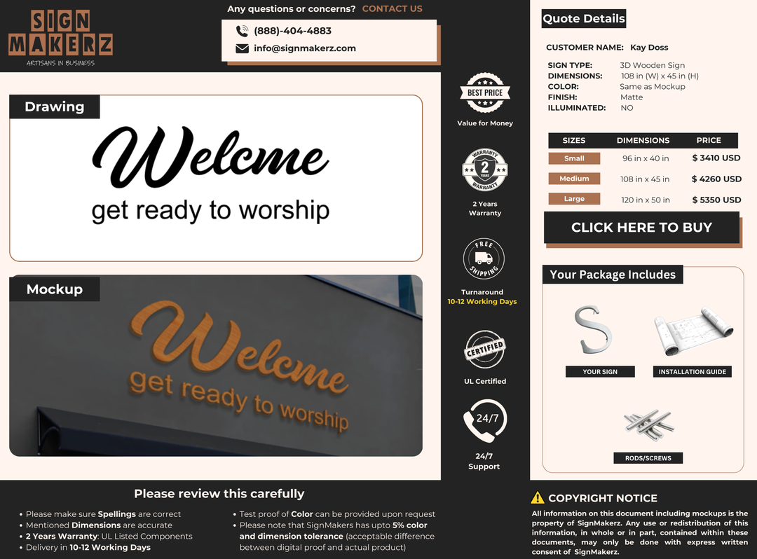 3D Wooden Sign for Kay Doss