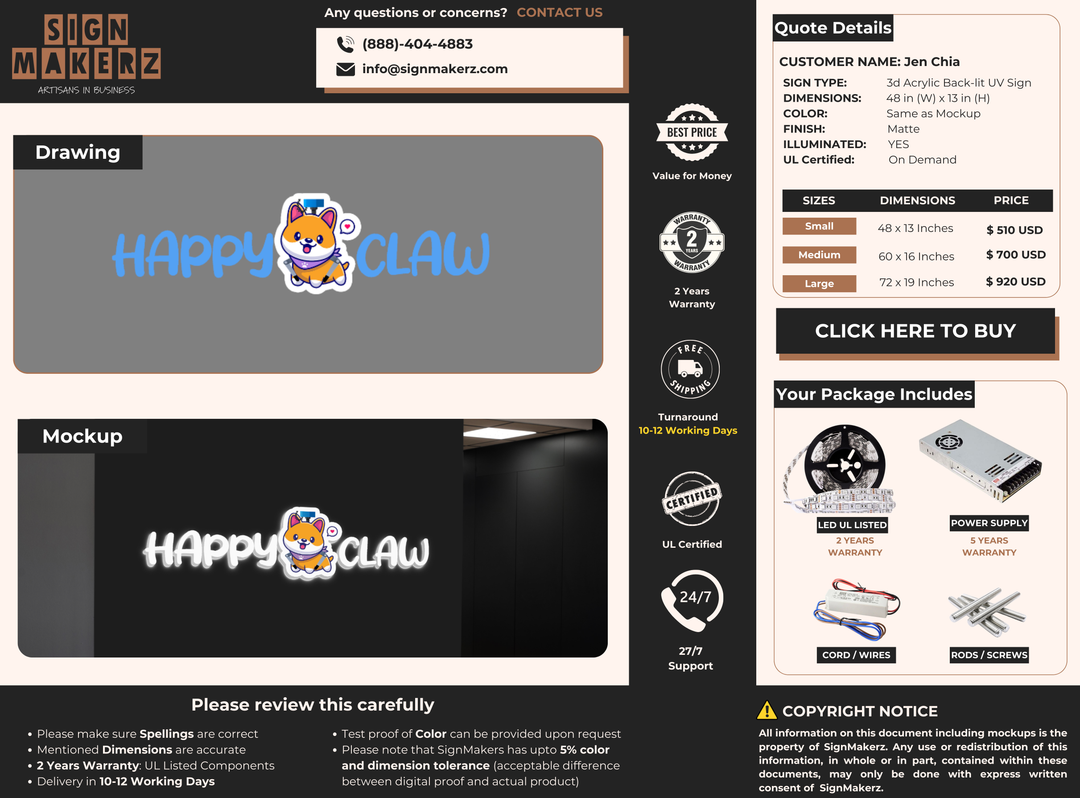 Business Signs for Jen Chia