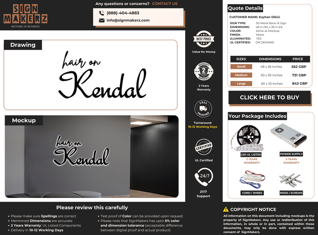 Custom Signs For Kayhan Dikici